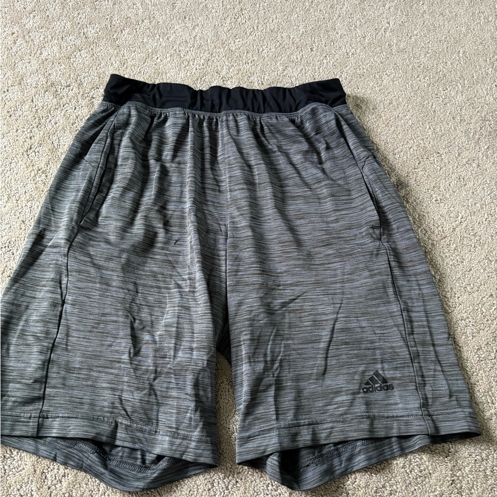 Adidas Men's Heathered Gray Athletic Shorts